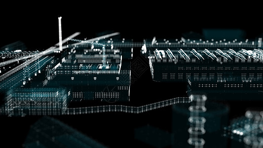 工业技术概念 工业4 0系统工程高科技虚拟现实工厂城市3d制造业人工智能自动化全息图片