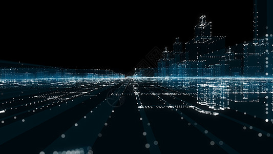 未来的智能数字城市 智能城市和技术商业概念 三天际流量界面网格摩天大楼科学数据科幻建筑交通图片
