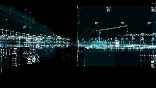 工业技术概念 工业4 0数据高科技3d人工智能转型虚拟现实起重机全息系统工程科学图片