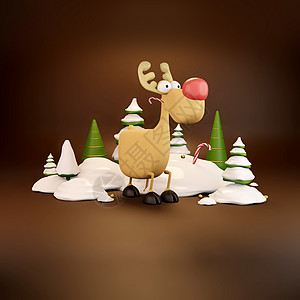 2022年即将到来 雪中鹿邀请函礼物蓝色季节驯鹿3d糖果展示销售饼干图片