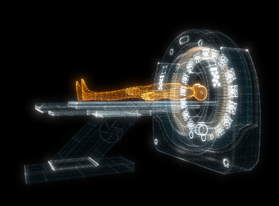 利用病人全息电脑进行数字MRI扫描 医学和技术概念核磁共振x光放疗粒子治疗医疗保险卫生诊断身体药品图片