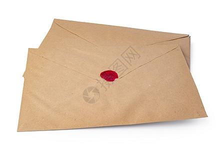 白色背景上孤立的棕色手工艺信封送货纸板明信片电子邮件文档长方形秘密邮政地址派遣图片