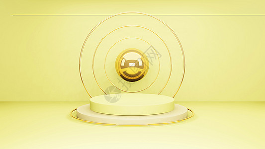 用于黄圆黄色产品展示的 3d 转化为背景图片