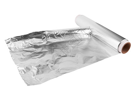 一卷铝箔纸工业床单反射包装滚动材料金属白色空白皱纹图片