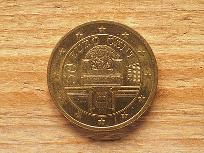 50美分硬币 显示塞泽索尔大楼 奥地利 欧盟的货币图片