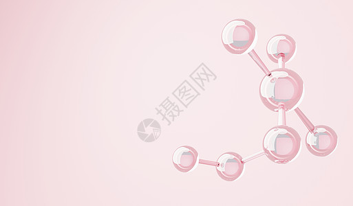 侧细胞或分子中简单化学键的 3d 渲染 原子 离子 键和分子的结合 液滴气泡背景 共价键 生化相互作用胶原插图液体微生物学生物学图片