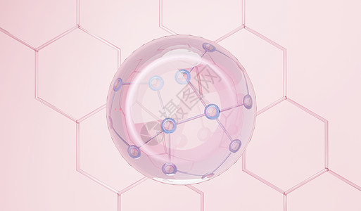 侧细胞或分子中简单化学键的 3d 渲染 原子 离子 键和分子的结合 液滴气泡背景 共价键 生化相互作用技术药品实验室解决方案生物图片