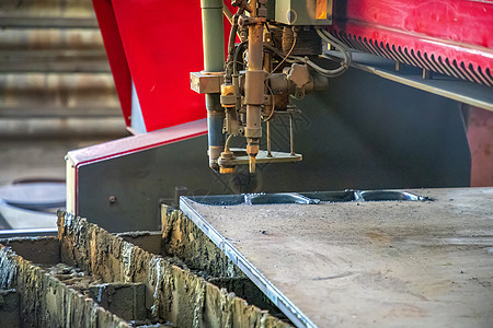 高精度等离子切割 生产部件的金属切割服务机器木板技术冶金制造业水平工业加工工艺火焰图片