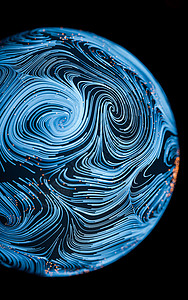 波形图案 有流的卷曲线 3D投影地球旋转波浪圆圈海浪涡流粒子行星线条曲线图片