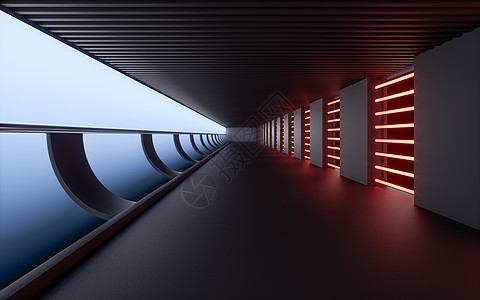 黑暗的隧道 未来的概念 3D进化派对照明地面渲染入口技术线条科幻大厅建筑图片
