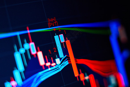 深蓝色背景上的数字图形界面 股票市场和财务成功的概念投资金融全息数据图表货币交换市场创新商业图片