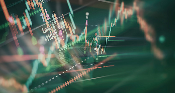 财务背景摘要 领先屏幕上的股票市场图 金融与投资概念 以及证券市场图表营销库存金属贸易速度商业银行业蓝色电脑图片