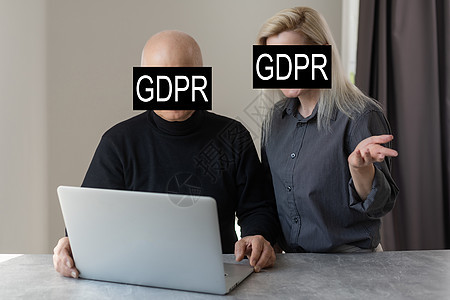 GDPR 数据保护条例 网络安全和隐私笔记本保障挂锁商业联盟技术法律互联网屏幕电脑图片