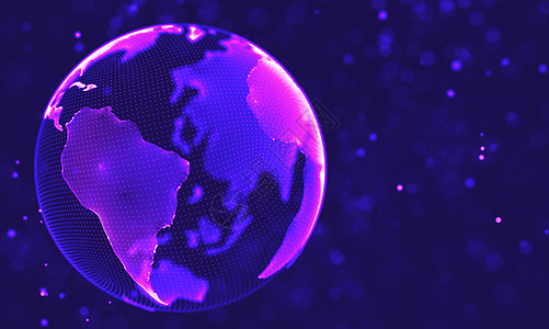 紫外星系背景 空间背景图宇宙与星云  2018 紫色技术背景 人工智能概念黑光辉光派对多边形荧光网络光线蓝色网格神经元图片