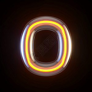 光束玻璃管字体 O 3D 字母图片