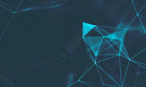 抽象的蓝色几何背景 连接结构 科学背景 未来技术 HUD 元素 连接点和线 大数据可视化和商业墙纸网络黑色三角形插图线条边缘圆圈图片
