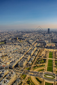 从埃菲尔铁塔看到巴黎城市景象建筑学天线景观流量旅行天空图片