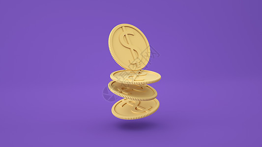 纸币堆叠在紫色背景上 商业投资利润 储蓄资金的概念 3D就说明问题了图片