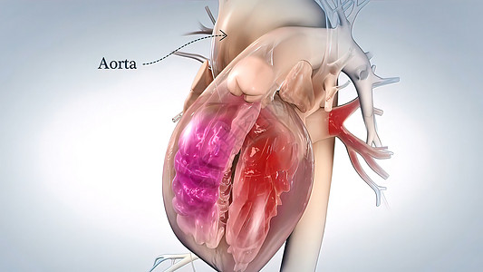 心脏的Aorta 血液从心脏流出 人类心解剖血管脉冲插图男性解剖学胸部攻击压力生活主动脉图片