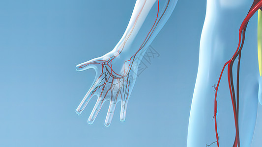 蓝色背地上透明的男性模型毛毛细血流船只动脉溪流活力血细胞身体药品小动脉肺泡滴答图片