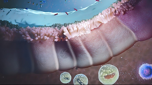 细菌攻击消化系统 消失无踪器官插图流感解剖学细胞肠胃分泌生物学渲染食管图片