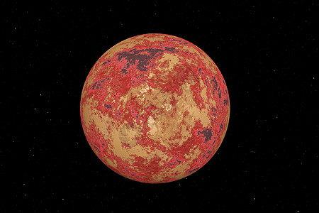 此图像代表一个通用的熔岩行星或地球形成 这是现实的三维转换勘探火球小说轨道科幻星星天文学火山星系程序图片