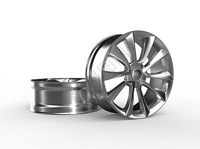 白色上隔离的黑色金属圆盘 3D 投影插图反射渲染艺术运动车辆运输驾驶奢华轮缘车轮图片