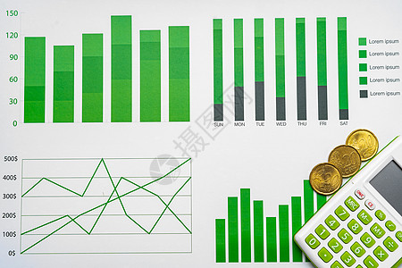 带有灰色表格海图和图表的财务报告市场银行业利润财富商业营销桌子成功文档经济图片