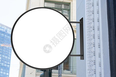 一个城市的圆形现代白色公司 标志模型图片