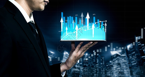 商业利润增长的双重曝光图像智力帐户薪水平衡营销图表投资首都业务投资者图片