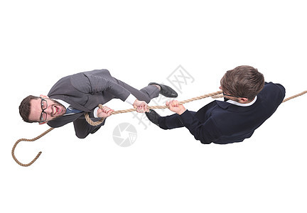 两名青年商务人士拉绳子 在顶端的风景控制工人力量行动经理男人活力绳索竞赛同事图片