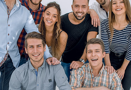 创意商业团队的团体肖像女士职员成就成功男人朋友们友谊微笑会议合伙图片