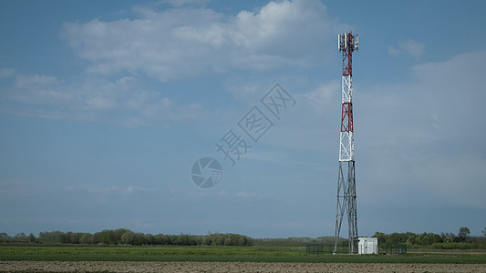 G5 移动电话塔基地台G5车站手机天空风险彩虹通讯塔蓝色空间互联网技术图片