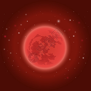 红月在星空的幕后月亮打印宇宙轨道光束星星科学星座宇宙学月球图片