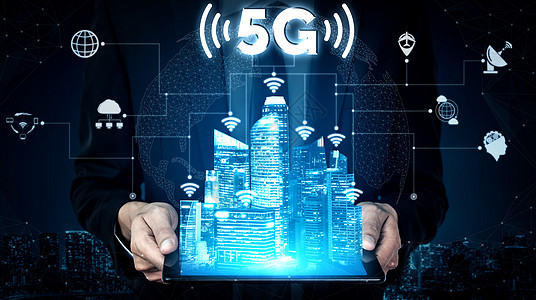 5G 因特网网络的通讯技术电脑景观电讯世界数据工厂行星云计算城市设备图片