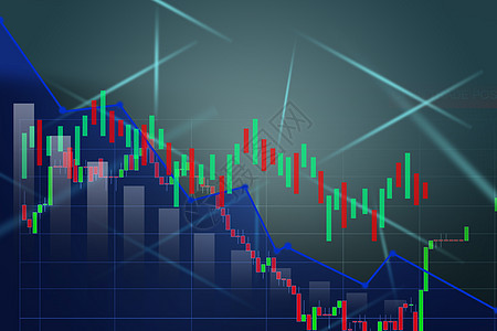 蓝背景股市图 股票下降商业体积屏幕展示建筑财富投资成功收益图表图片