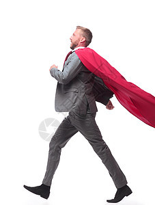 商务人士超级英雄正向着他的目标前进 争取达到目标英雄套装企业家经理领导男性商务管理人员动机人士图片