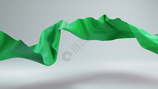 绿色沙丁鱼布3D吹泡布变成优雅的纺织品图片