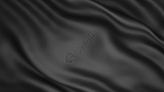 黑色布面背景 复制空间3d丝绸织物纺织品推介会海报海浪波浪状墙纸衣服渲染图片