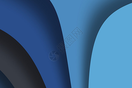 蓝色现代曲线刻纸艺术抽象波浪背景 深蓝色颜色设计模板插图 3d 纸张层背景