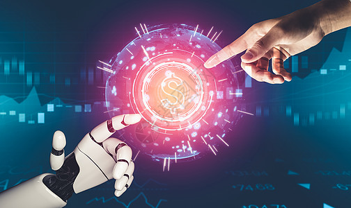 未来人工机器人人造智能概念的全新理论思考密码机器股市外汇系统技术电脑电子人控制金融图片