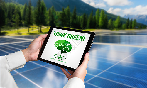 绿色企业转型 促进环境保护和ESSG业务概念的绿色商业转变治理活力涡轮经济农场回收思考地球控制板技术图片