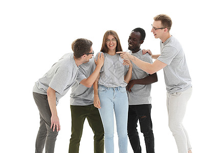 不同的青年群体 其人数相同 男女比例相同朋友衣服朋友们多样性项目团体广告牌活动幸福志愿图片