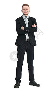 一个身穿商业西装的年轻男子衣服职业工作室套装工作领导者管理人员广告牌商务生意图片