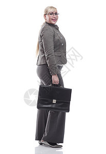 穿着皮皮公用公事包的友好商业妇女服务管理人员套装职员经理商务手提箱女士职业成人图片