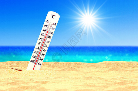 温度计显示有超高温度的 银度尺环境气候摄氏度太阳数字指标气象天气测量乐器图片