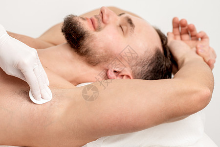 消瘦大师擦洗男性小窝棉布孩子们护理头发女孩腋窝治疗程序消毒保健图片