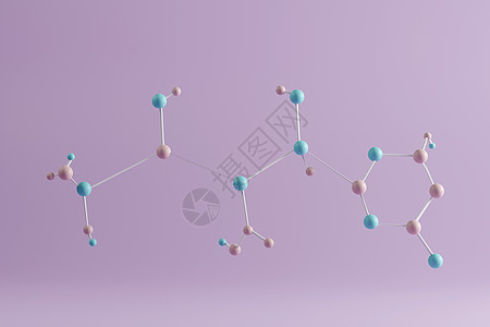 紫底的绿色和粉红分子模型 3d纳米微生物学分子插图细胞科学渲染研究网格生物图片