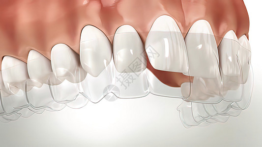 隐形牙套或隐形护身符可以修正咬痕 医学上准确无误诊所外科牙医手术笑容疾病医院聚合物牙龈病人图片