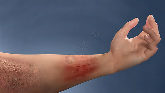 皮肤酸 痒痒和疤痕组织烧伤表皮卵泡晒斑痛苦艺术肌肉器官烫伤图片